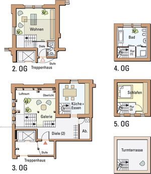 Infografiken - Architektur-Illustrationen - Grundrisse - Diagramme